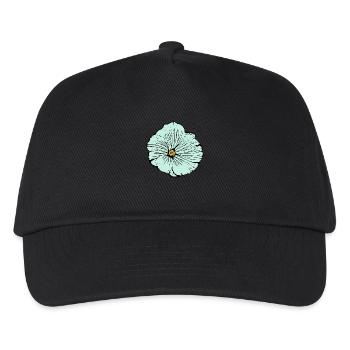 Flower, Light Blue, Blue Flower, Mauve - Kids’ Baseball Cap - black - Front