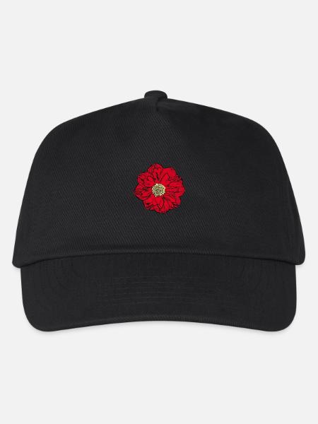 Blume rot rote Blume Blumen rot rote Blumen - Kinder Basecap - Schwarz
