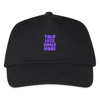 Talk less smile more purple - Kinder Basecap - Schwarz - Vorne