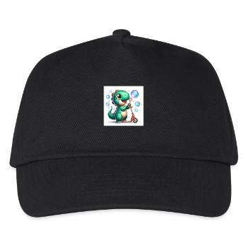 Dino en turquoise avec bulles de savon et rouleau - Casquette de baseball Enfant - noir - Devant
