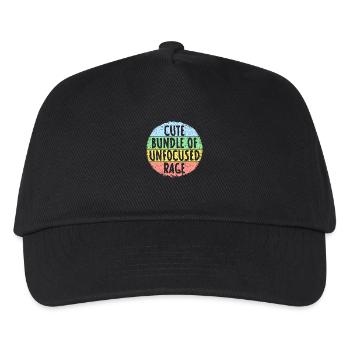 Lustiges niedliches Bündel von unfokussiertem Wut-Regenbogen-Goth - Kinder Basecap - Schwarz - Vorne