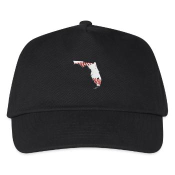 Echter Baseball in der Florida State Landkarte - Kinder Basecap - Schwarz - Vorne