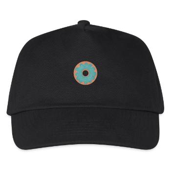 Donut with turquoise glaze - Kids’ Baseball Cap - black - Front