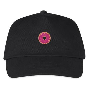 Beignet avec glaçage rose - Casquette de baseball Enfant - noir - Devant