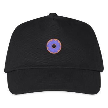 Donut mit lila Glasur - Kinder Basecap - Schwarz - Vorne