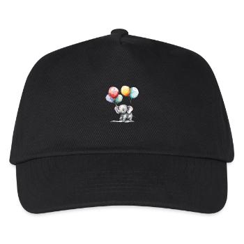 Funny little elephant with colorful balloons - Kids’ Baseball Cap - black - Front