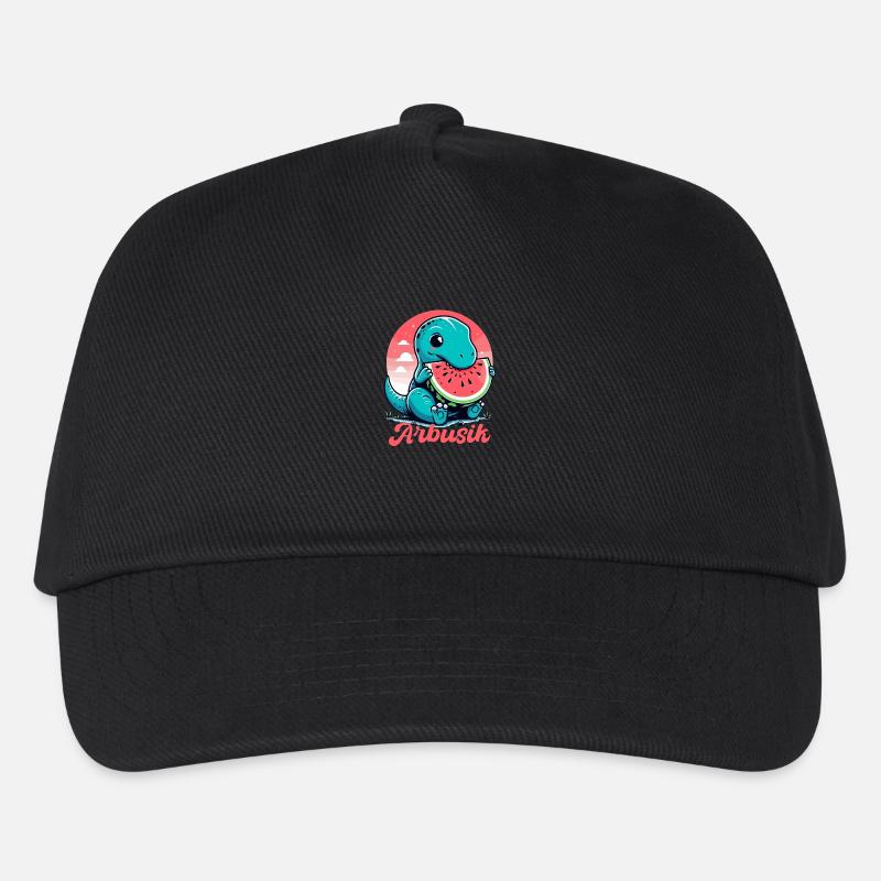 Süßer T-Rex Wassermelone Arbusik Geschenk - Kinder Basecap - Schwarz