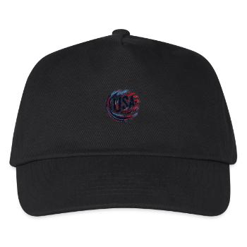 USA United States of America Design Logo - Kinder Basecap - Schwarz - Vorne