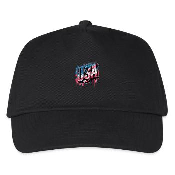 USA United States of America Design Logo - Kinder Basecap - Schwarz - Vorne