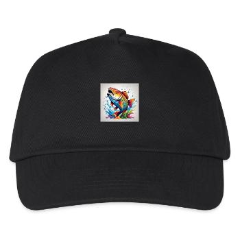 Forelle Fisch farbig - Kinder Basecap - Schwarz - Vorne