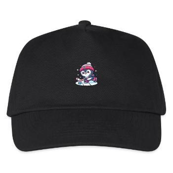 Pinguin Eishockey - Kinder Basecap - Schwarz - Vorne