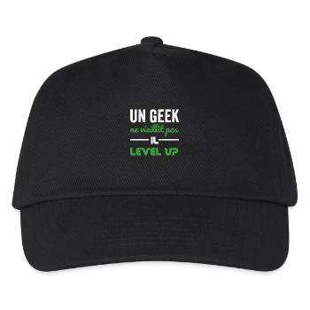 Ein Geek wird nicht alt, er steigt auf - Kinder Basecap - Schwarz - Vorne
