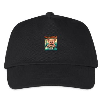 Smiling Pig - Kids’ Baseball Cap - black - Front
