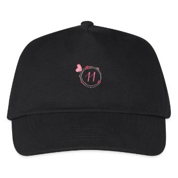 11th Birthday Butterfly and Flower Girls - Kids’ Baseball Cap - black - Front