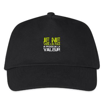 Ich werde nicht alt, ich steigere meinen Wert - Kinder Basecap - Schwarz - Vorne