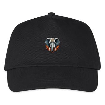 Wild angry pugnacious combative elephant - Kids’ Baseball Cap - black - Front
