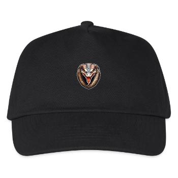 Wild angry pugnacious combative motivational cobra - Kids’ Baseball Cap - black - Front