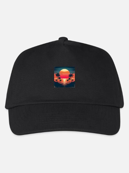 Sunset Reverie - Kinder Basecap - Schwarz