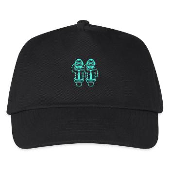 2 DJ Coole Kakteen Kaktus Team Freunde Party Musik - Kinder Basecap - Schwarz - Vorne