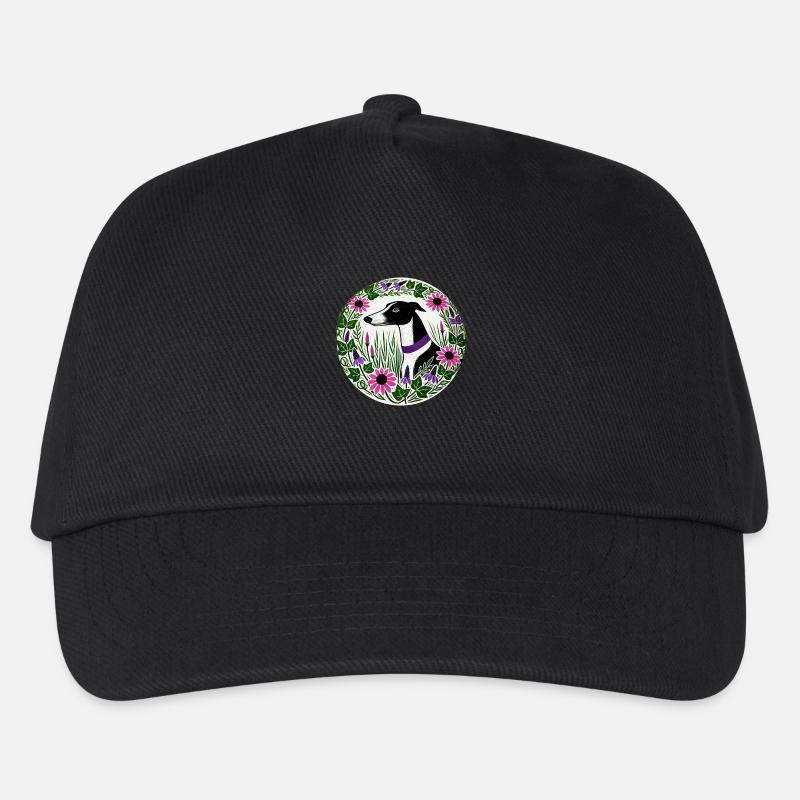Black and White Greyhound - Kids’ Baseball Cap - black