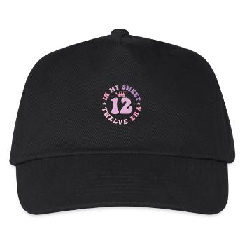 In My Sweet Twelve Era 12th Birthday Groovy 12th - Kids’ Baseball Cap - black - Front