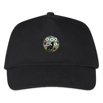 Vintage Schwarze Katze - Kinder Basecap - Schwarz - Vorne
