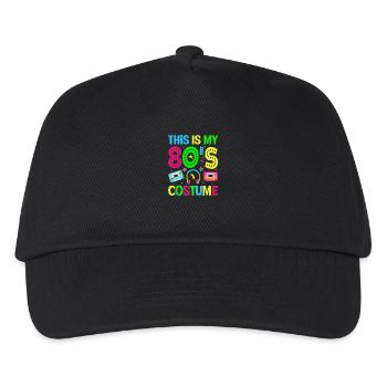 Das ist mein 80er Jahre Kostüm - Retro Party - Kinder Basecap - Schwarz - Vorne