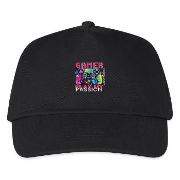 GAMER, Play my Passion, Gamemaster - Kinder Basecap - Schwarz - Vorne