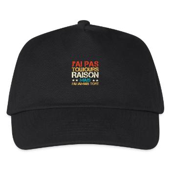 Ich habe nicht immer Recht, aber ich liege nie falsch - Kinder Basecap - Schwarz - Vorne
