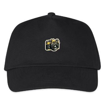 Yellow camera - Kids’ Baseball Cap - black - Front