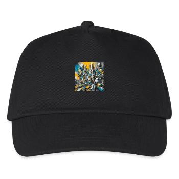 Yellow abstract - Kids’ Baseball Cap - black - Front