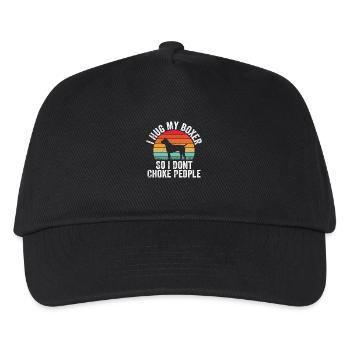 I Hug My Boxer So I Don't Choke People | Dog Lover - Kids’ Baseball Cap - black - Front