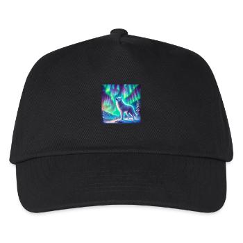 Wolf Aurora Borealis - Kinder Basecap - Schwarz - Vorne