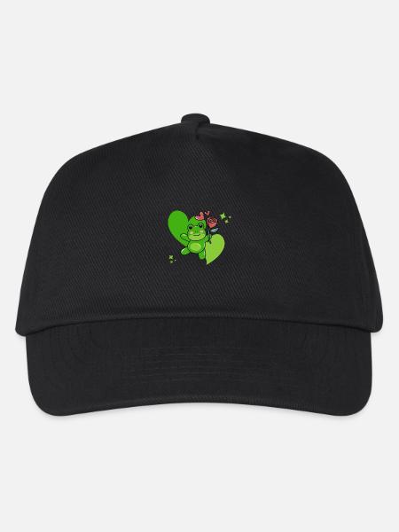 Frosch mit Rose - Kinder Basecap - Schwarz