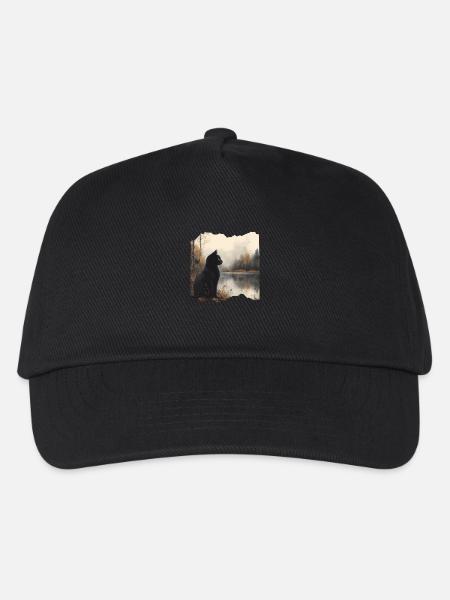 Schwarze Katze - Kinder Basecap - Schwarz
