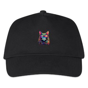Cool Cat - Neon Vibes - Kids’ Baseball Cap - black - Front