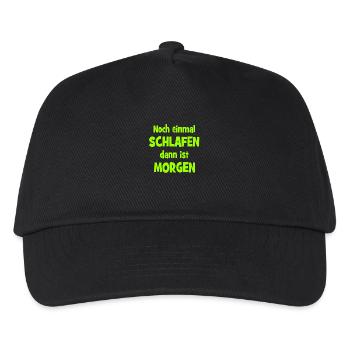 Noch einmal Schlafen dann ist Morgen - Kinder Basecap - Schwarz - Vorne