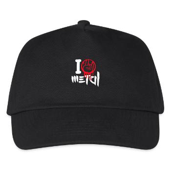 J’aime Heavy Metal Hard Rock Musique Main Geste Coeur - Casquette de baseball Enfant - noir - Devant
