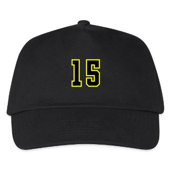 15 Number Jersey - Kids’ Baseball Cap - black - Front