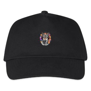 Stylischer Wolf - Kinder Basecap - Schwarz - Vorne