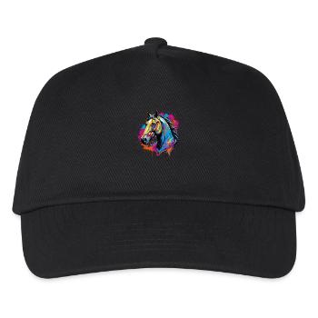 Funky Pferd - Kinder Basecap - Schwarz - Vorne