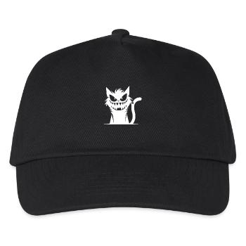 Wild grinning cat crazy look - Kids’ Baseball Cap - black - Front