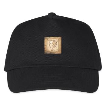 Geografie - Globus & Zeigestock / Vintage Kunst - Kinder Basecap - Schwarz - Vorne