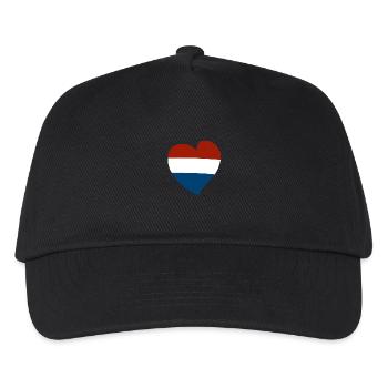Niederlande Herz - Kinder Basecap - Schwarz - Vorne