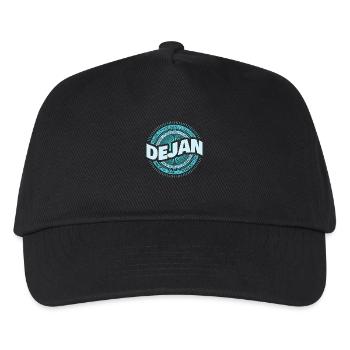 Geschenkidee Dejan - Kinder Basecap - Schwarz - Vorne