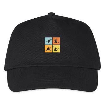 Kanupolo Canoe Polo Spieler Retro Style - Kinder Basecap - Schwarz - Vorne