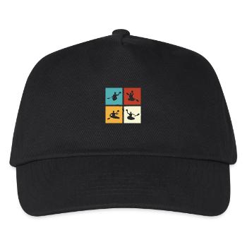 Kanupolo Canoe Polo Spieler Retro Style - Kinder Basecap - Schwarz - Vorne