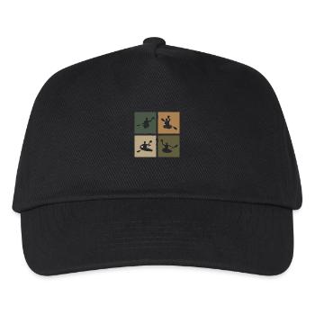 Kanupolo Canoe Polo Spieler Retro Style - Kinder Basecap - Schwarz - Vorne