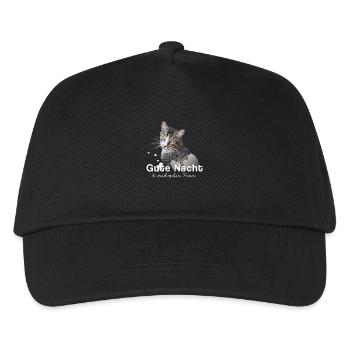 Gute Nacht Shirt Schlafshirt - Kinder Basecap - Schwarz - Vorne