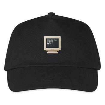 CRT Design - Folgen Sie dem weißen Kaninchen - Kinder Basecap - Schwarz - Vorne